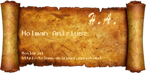 Holman Aniziusz névjegykártya